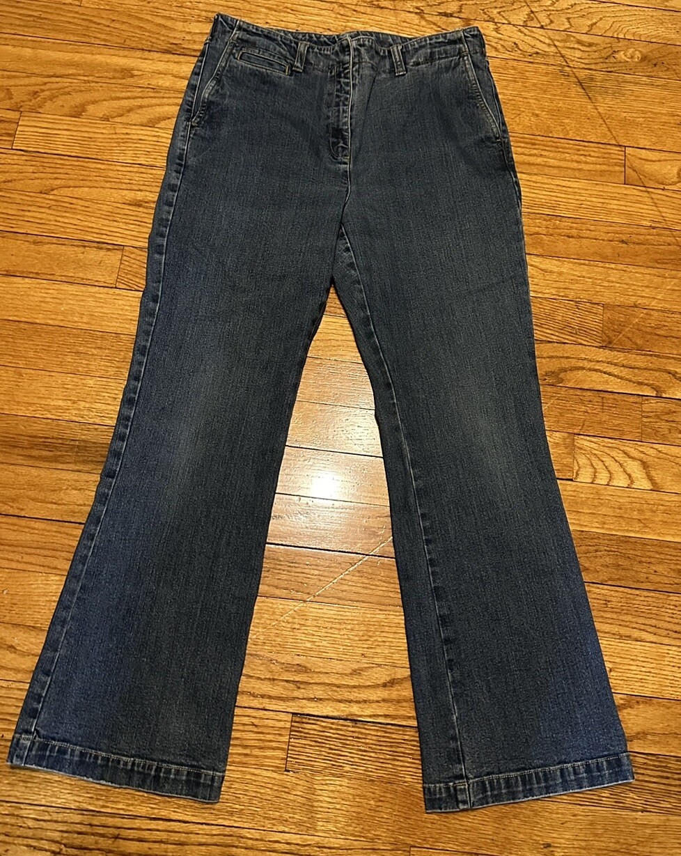 Jones New York Signature  Bootcut Jeans Women's 8 Petite Blue Mid Rise