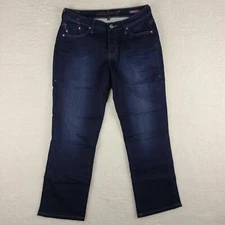 Jag Jeans Womens 8 Blue Mid Rise Straight Leg Dark Wash Denim HEMMED