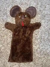 Vtg Hand Made Plush Hand Puppet Mouse Bear Google Eyes