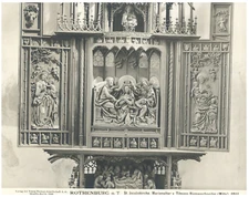 Rothenburg, St. Jacobskirche, Marienaltat by Tilmann belt cutter vintage sil