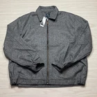 Turtleson Men's Wool Blend Full Zip Gentleman's Jacket Gray Size Large