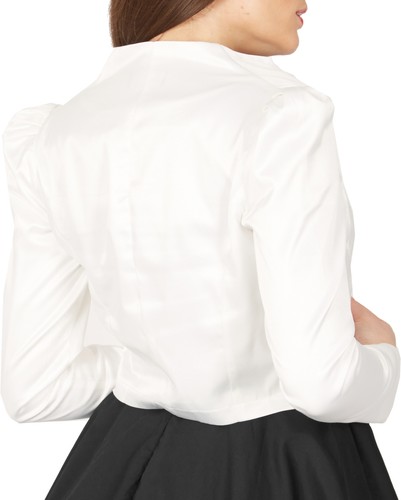 Formal Long Sleeve Wedding Bridesmaid Prom Bolero Shrug Jacket Coat - Picture 16 of 21
