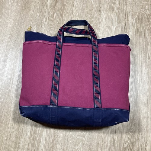 LL Bean Tote Bag Travel Beach Shopping Picnic Boat And Tote Canvas Pool Bag - Picture 5 of 14