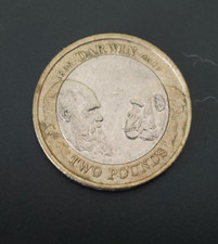 2009 DARWIN  TWO POUND COIN IN VERY GOOD CIRCULATED CONDITION .