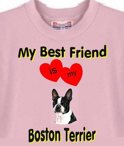 Dog T Shirt Men Women -- My Best Friend Is My Boston Terrier - Picture 2 of 6