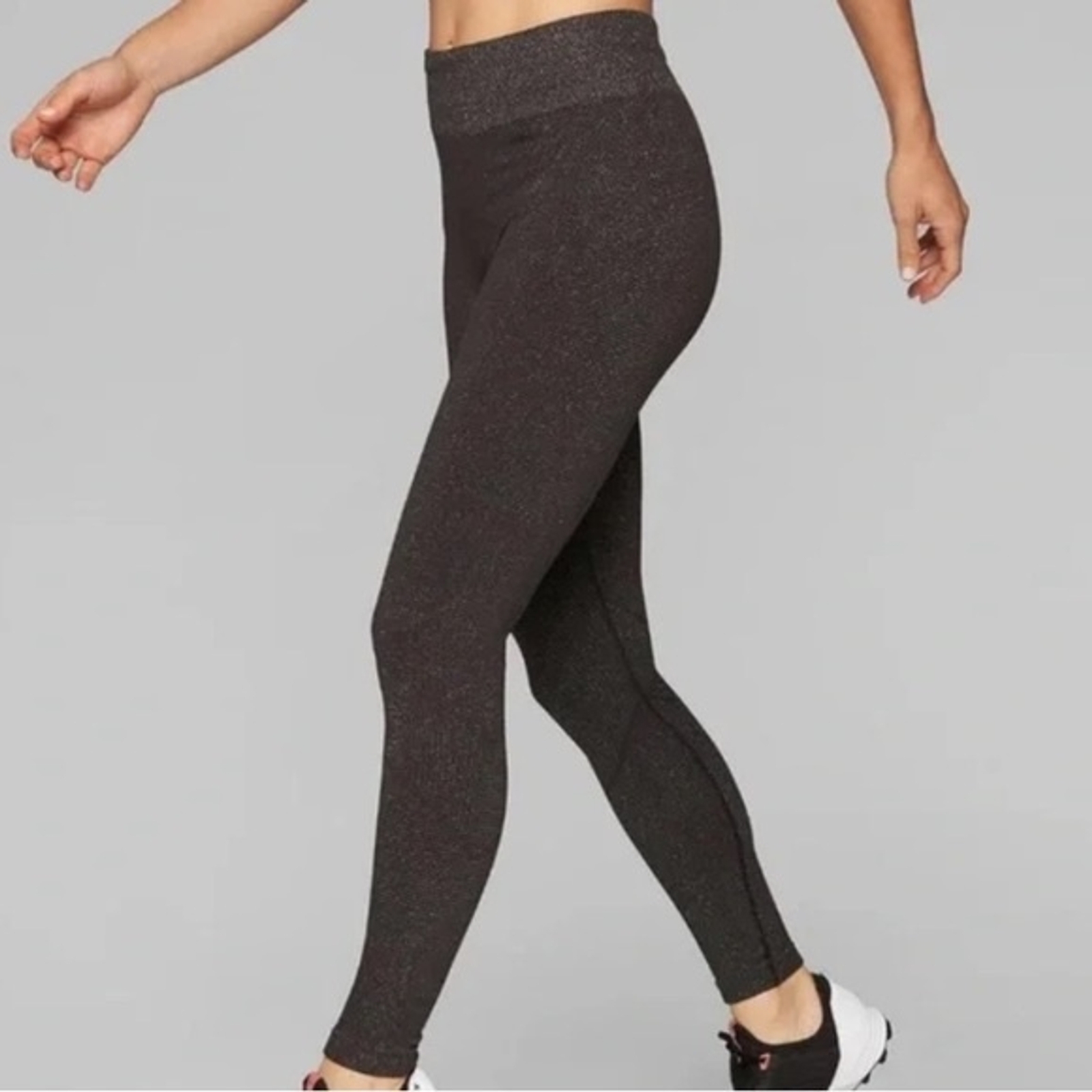 Athleta Brown Shimmer Sparkle Seamless Leggings Small Gem