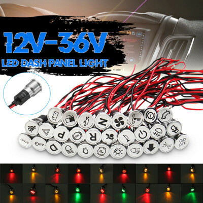 12V 16mm wasserdichte LED-Panel Armaturenbrett Warnleuchte für Auto Universal