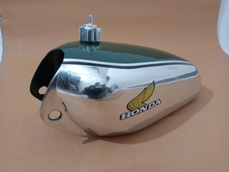 Honda CR250M CR 250M 1973 Elsinore aluminio pintado gasolina combustible tanque gasolina + tapa Foto 2 de 4