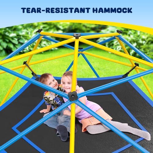 Jungle Gym, 10ft Climbing Dome with Hammock and Swing, Outdoor Play