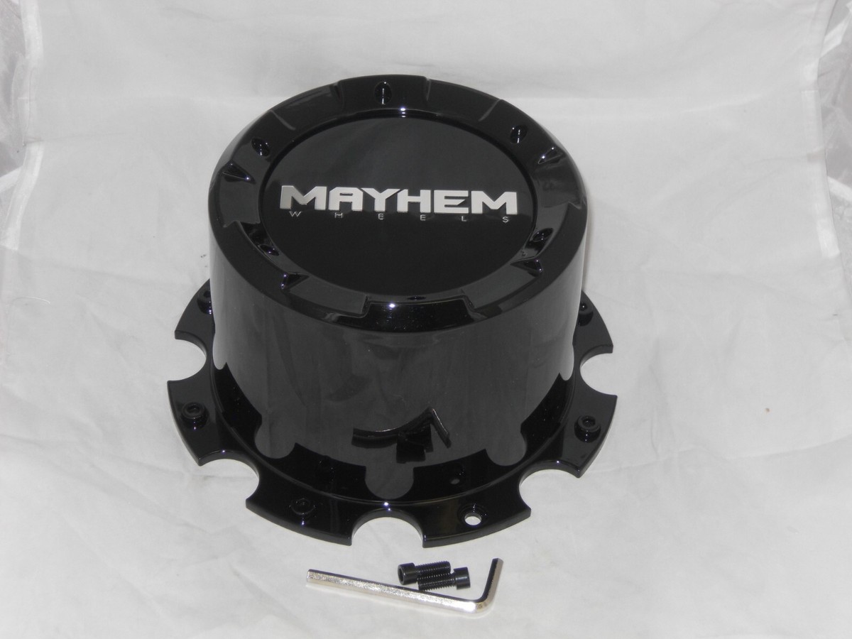 4 Dually Mayhem 8107 Cogent Gloss Black Wheel Center Cap