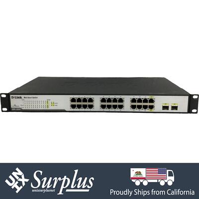 24 Port 1Gb RJ45 D-Link DGS-1224T Ethernet Switch w/Ears | 2x 1Gb SFP