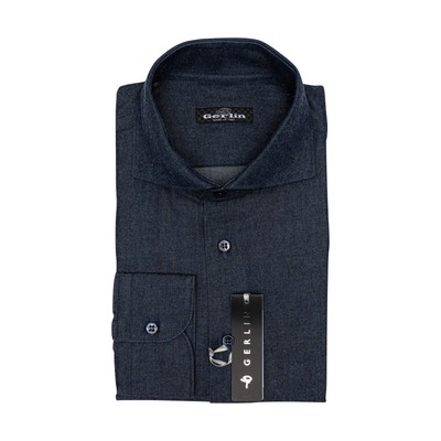 Luxus Gerlin Hemd Tela Genova Denim Baumwolle 16 - 41 5U Bijan