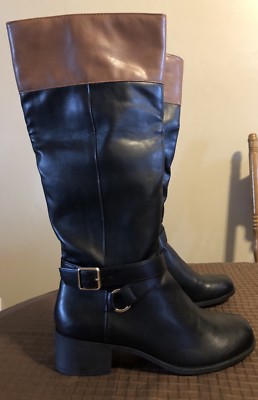 Bottes Hautes Femme Vedaa Style & Co Noir - Taille 8 US, Talon Bloc - Neuves Sans Boîte