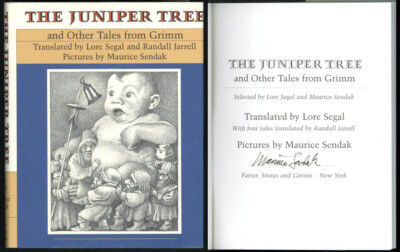 Maurice Sendak SIGNED AUTOGRAPHED The Juniper Tree Tales from Grimm HC BRAND NEW