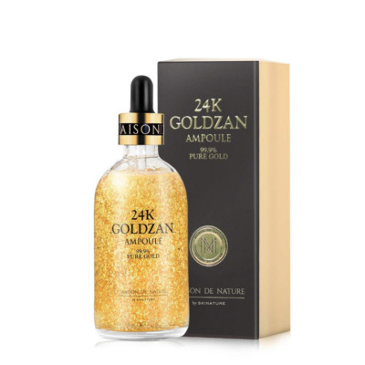 24K Gold Facial Serum 100 ml. MAISON DE NATURE 24K Goldzan Ampoule Pure Gold 99%