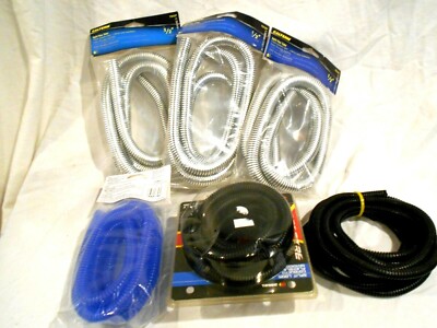 6 Packs of Split Flex Tubing 3-1/2'' Chrome, 1-Blue 3/8'', 1-3/8'' Blk, 1-1/4'' Blk