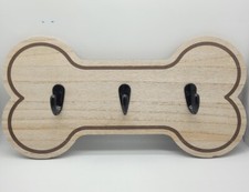 Organize Your Pet's Essentials in Style: White Wood Dog Bone Leash Hook