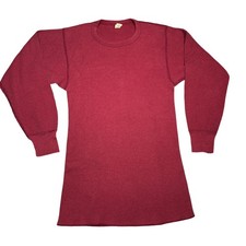 VTG Northwest Territory Mens Waffle Knit Thermal Shirt XL Burgundy Red USA MADE