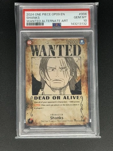 One Piece TCG Shanks OP09-004 SR Special Parallel Art English Holo PSA 10 2024