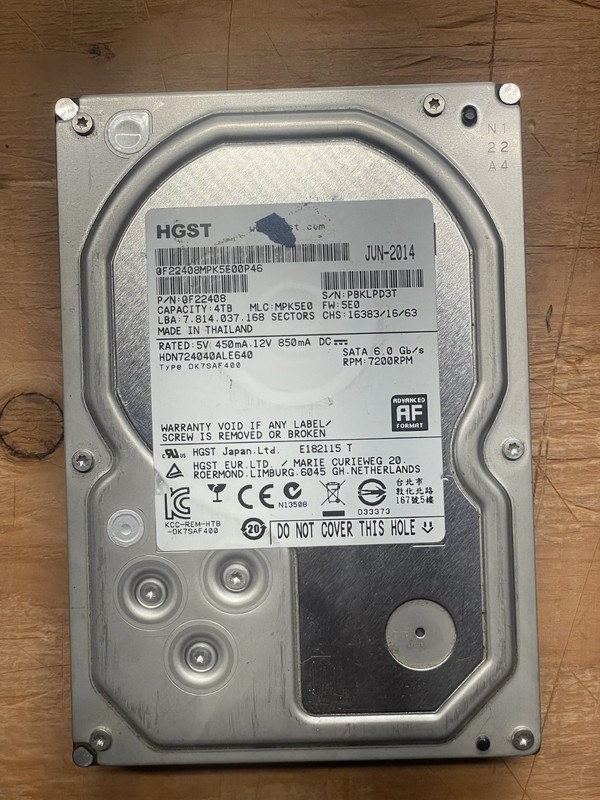 4TB HGST HDN724040ALE640 7200RPM HDD Warning (Tested)