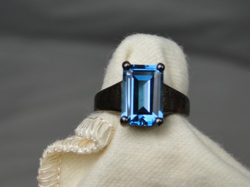 James Avery Ring Bella Blautopas Sterlingsilber nicht mehr hergestellt Größe 8 - Bild 3 von 9