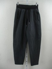 Women's 4 Lululemon Scuba Black Gray Sweat Pants Drawstring Jogger Fleece Lined