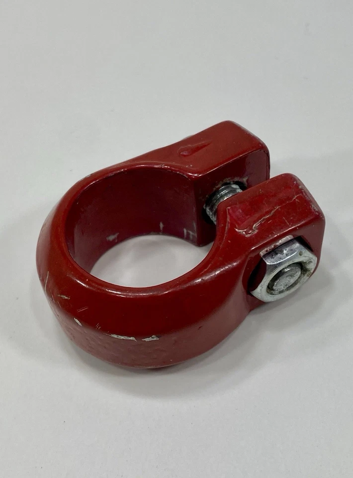 Abrazadera de tija de sillín Schwinn Predator 1988 forma libre roja anillo de tija de sillín BMX de la vieja escuela Foto 3 de 4