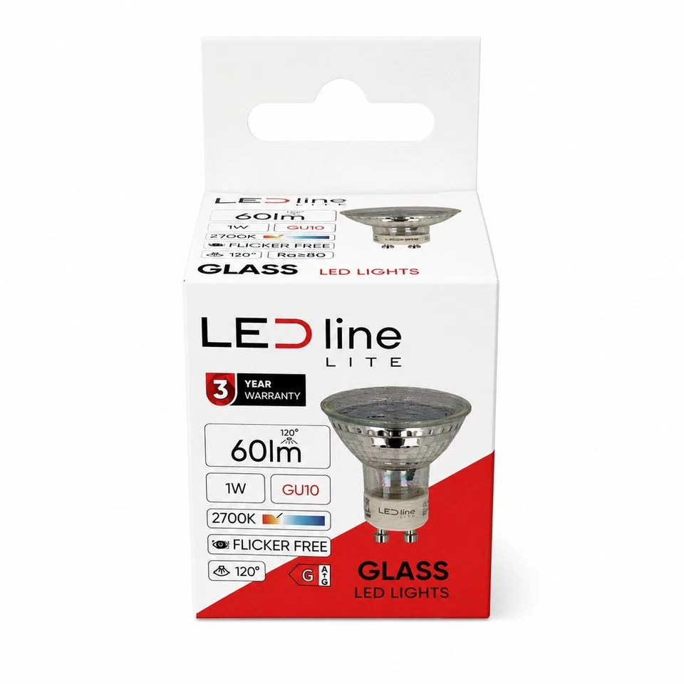 LED Line LED PAR16 Glas Reflektorlampe 1W = 10W GU10 60lm Warmweiß 2700K 120° - Bild 3 von 3