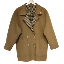 Auth DAKS - Beige Brown Black Women's Coat