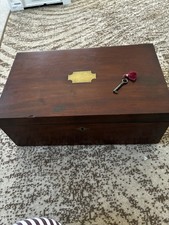 Antique Victorian Rosewood Writing Box Inlaid Desk Slope 19th Century.
