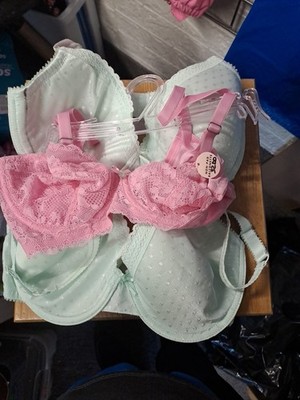 EB101 set of 3   Womens Bra Anya Madsen  Underwired Padded  32DD 2 Green 1 Pink 