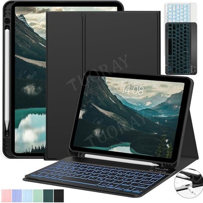 QWERTZ Tastatur mit Beleuchtet Für iPad 7/8/9/10th Air 4 5 6 Pro 11 Schutz Hülle
