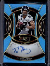 2025 Panini Select Ed McCaffrey Signatures Light Blue Prizm Auto #/49 Broncos
