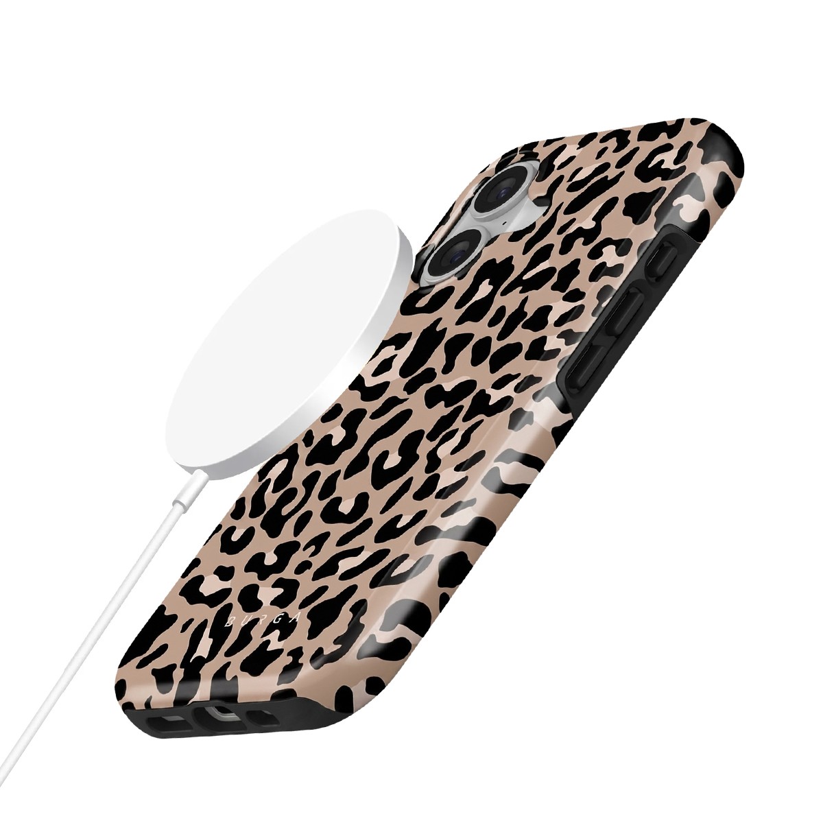 Coque rigide premium léopard pour iPhone 17 finition brillante
