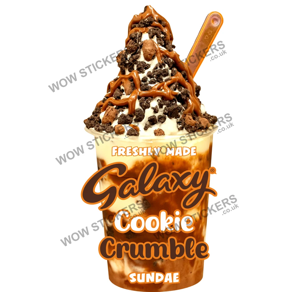 WOW Eiswagen Aufkleber Galaxy Cookie Crumble Eisbecher Whippy Sauce Decal