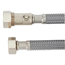 Flomasta Flexible Compression Hose with Isolating Valve 22mm x 3/4" x 300mm