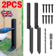 2X Fence Post Repair Kit Gauge Steel Anchor Stake for Repair Tilted Wood Support