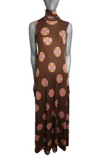 DIANE VON FURSTENBERG - 1970s Brown Knit Maxi Dress Jacket, Size-6