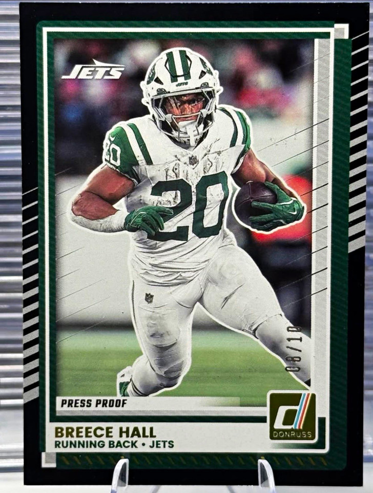 2025 Panini Donruss Breece Hall New York Jets Press Proof /10 #292 NFL