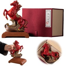 Ceramic Horse Statue, Chinese Feng Shui Red Horse Figurines for Horse Year 2026