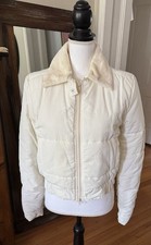 Giubbotto imbottito trapuntato bianco vintage Otium Italy pelliccia sintetica mai indossato