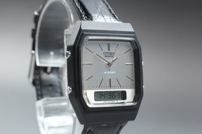Vintage 1981 [Near Mint] Citizen Ana-Digi T011-312635 Quartz Black Men s watch