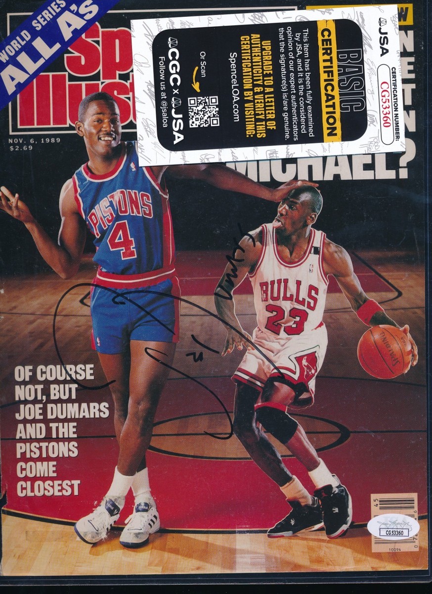 NoV 6 1989 SPORTS ILLUSTRATED Cover signed auto Joe Dumars 'on