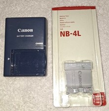 NEW Canon NB-4L Battery Pack for PowerShot cameras with USED charger and battery