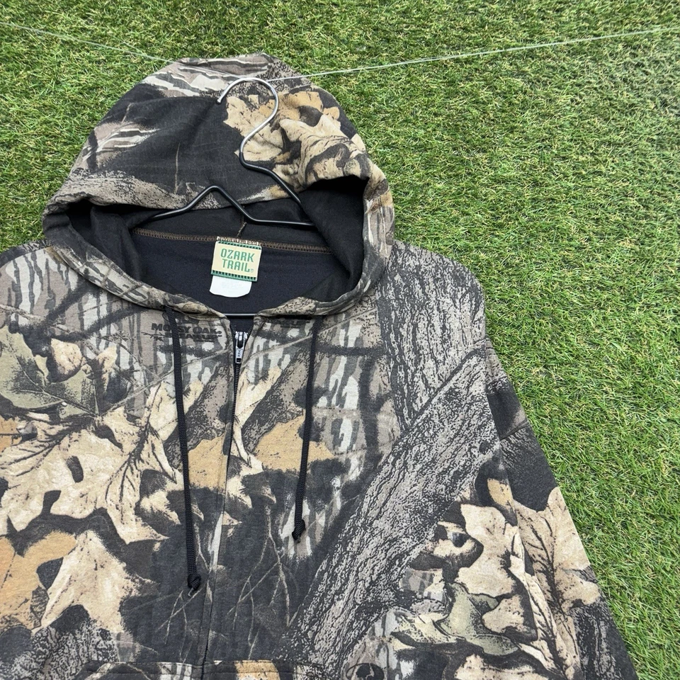 Vintage Ozark Trail Sweatshirt Mens XL Camo Lightweight Zip Up Hoodie 90's E53 - Image 3 of 4
