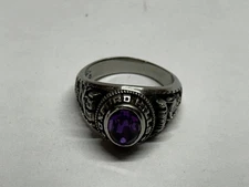 Gold Lance Trillium Class Ring 1991 Oxford Hill High School MAINE Vikings SZ 6