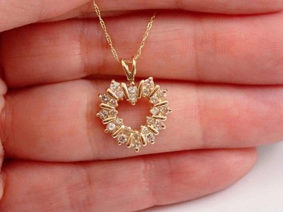 1.50Ct Round Cut White Moissanite Women's Cross Pendant 14K Yellow Gold Plated