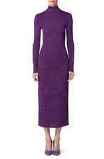 Carolina Herrera Women's Floral Lace Long Sleeve Midi Dress Verbena Size M