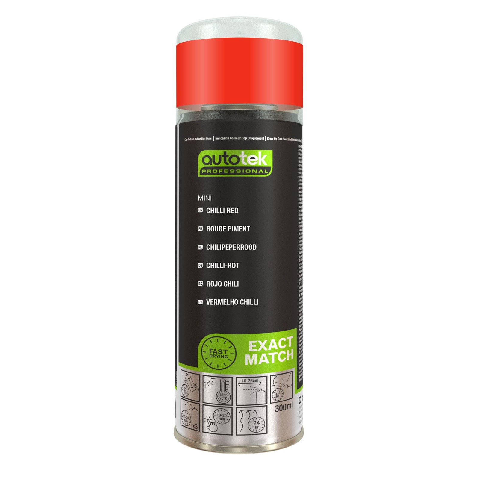 Autotek Quick Drying High Coverage Aerosol Spray Paint BMW Mini Chilli Red 300mL