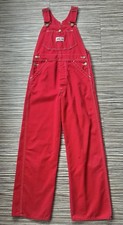 LIBERTY Red Jean DENIM Bib Overalls 100 COTTON Green Trim Youth Boys Size 12